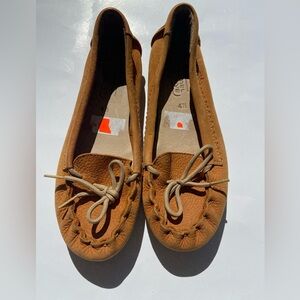 Camel active, Leather Moccasins tan size 4.5 youth women 6.5